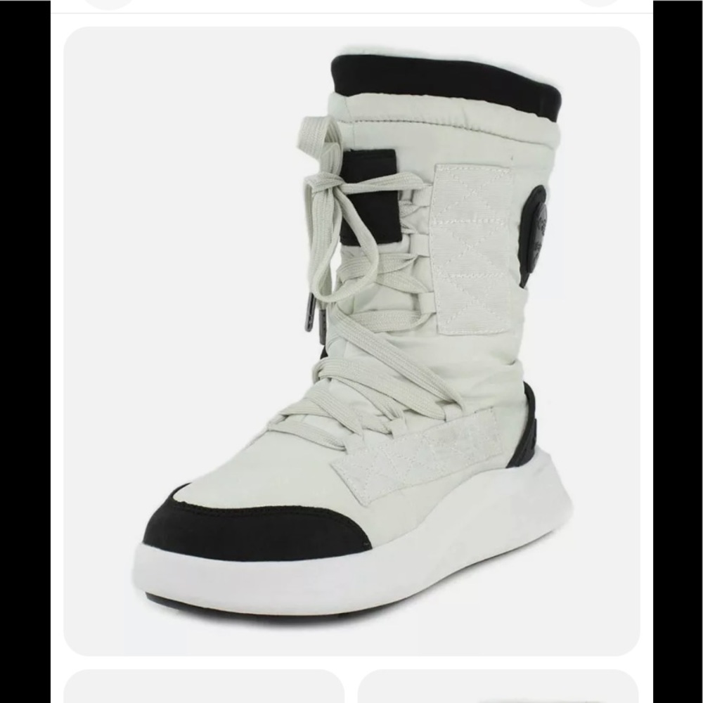 New Pajar Exo Light Nyo High Snow Boot 8 8.5 Eu 39 Cream Leather Textile